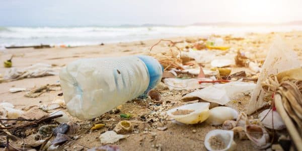 Photo of a polluted beach