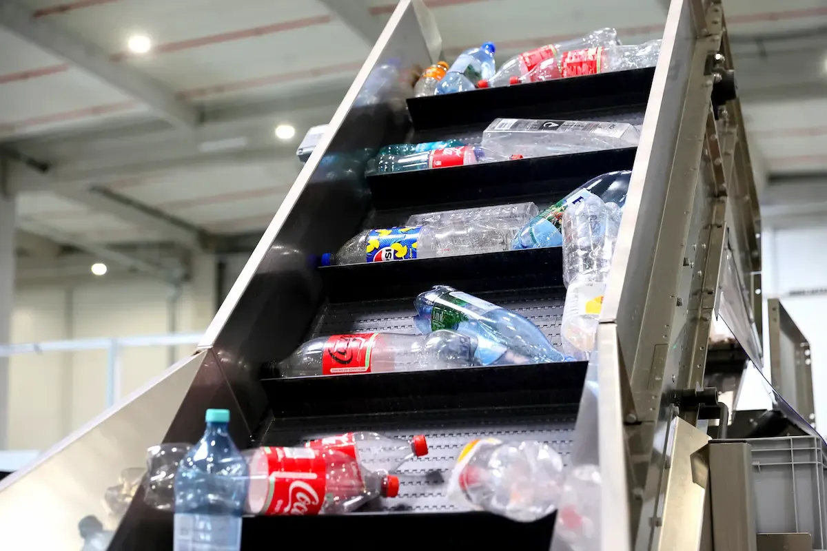 Photo of a recycling sorting machine
