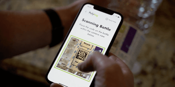 Smartphone scanning a QR code