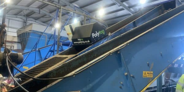 Photo of a uv scanner in a recycling centre