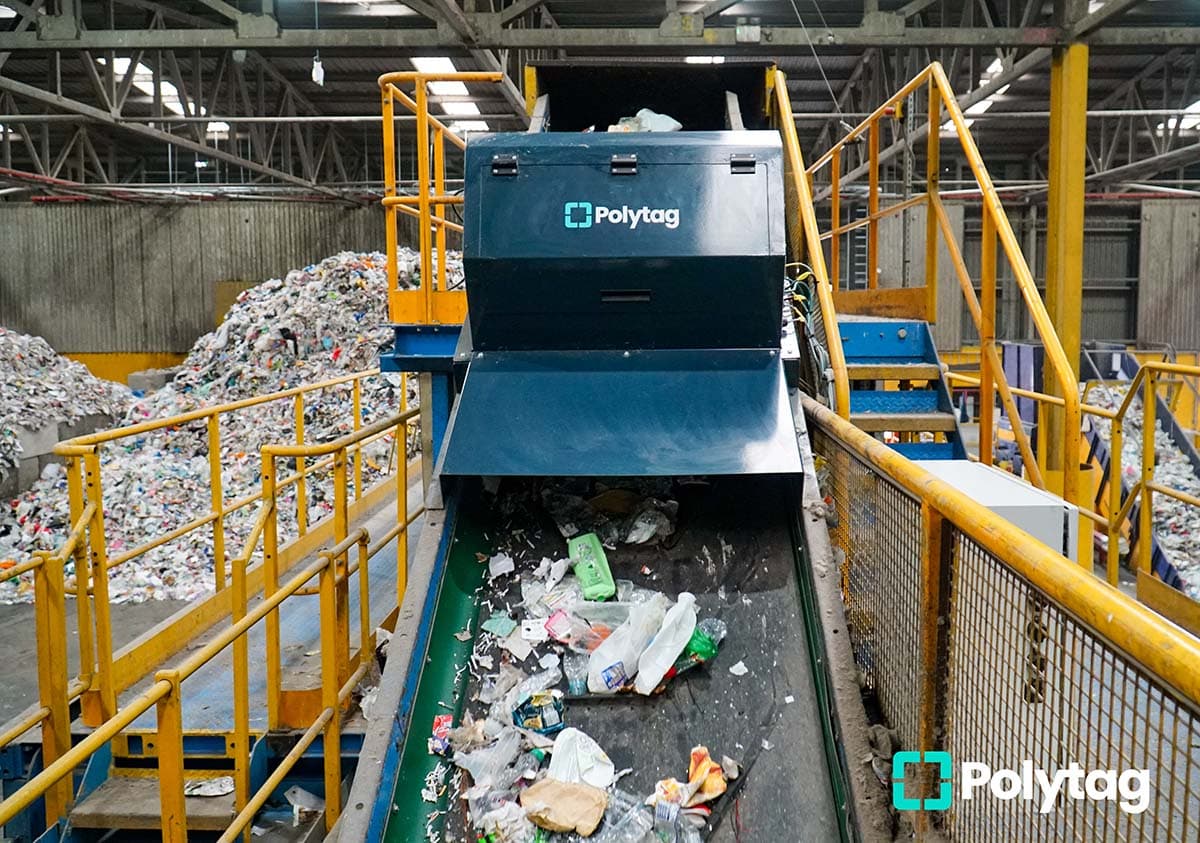 Photo of a Polytag scanner in a recycling centre