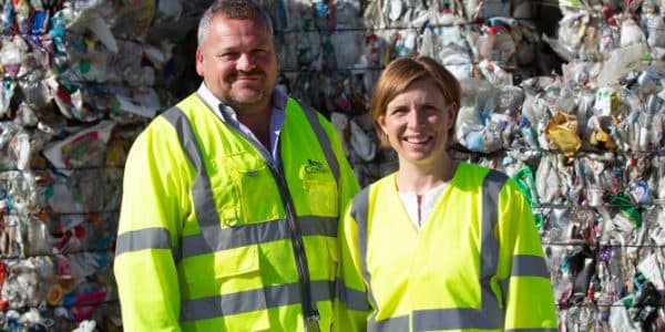 Photo of Alice and Phil in high vis jackets