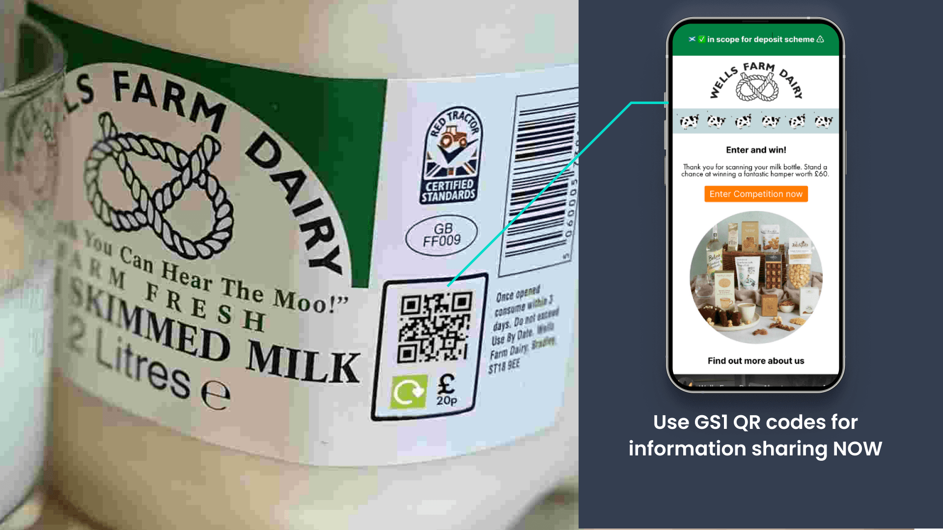 Photo of milk packaging with a qr code