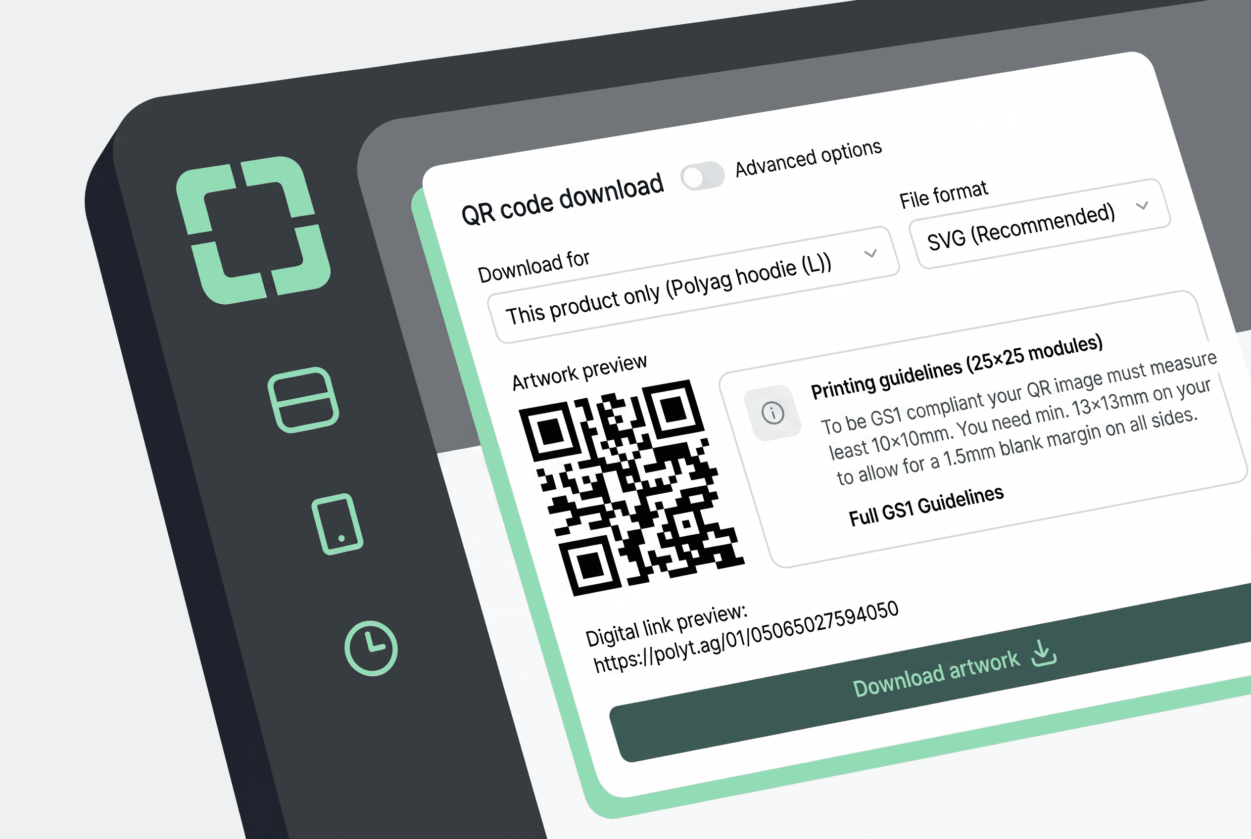 Downloading a Smart QR Code for a product